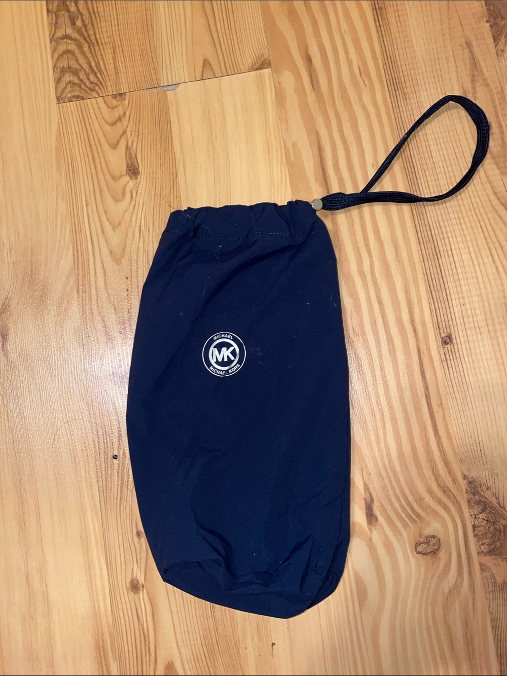 Michael Kors Navy Drawstring Travel Pouch with Logo